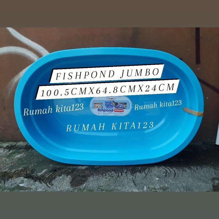 Fishpond Bak Plastik Ikan Besar Jumbo Kolam Plastik Aquarium Kura Biru