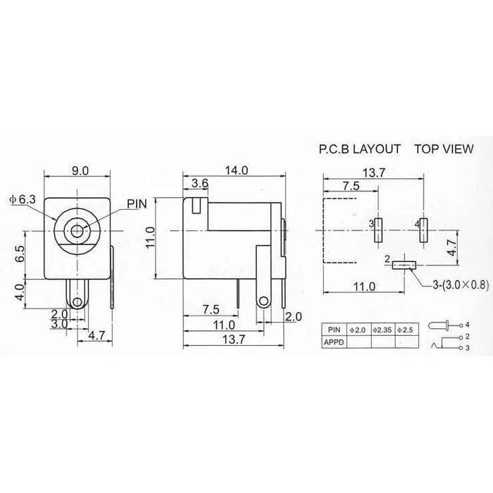 Dc-005 Socket Female Jack Dc Power Jack 5.5Mm X 2.1Mm 3P Tanampcb Co