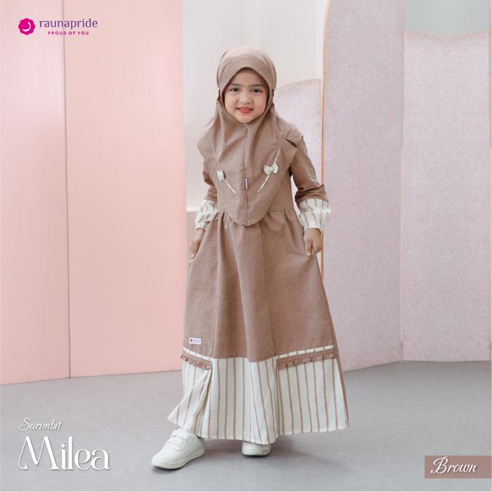 RAUNA PRIDE BAJU KELUARGA MUSLIM SARIMBIT MILEA BROWN RAUNA COLLECTION SET GAMIS KOKO MUSLIM BAJU