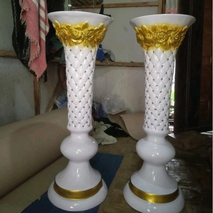 Vase Pelaminan Bunga Pot Dekorasi Fiber