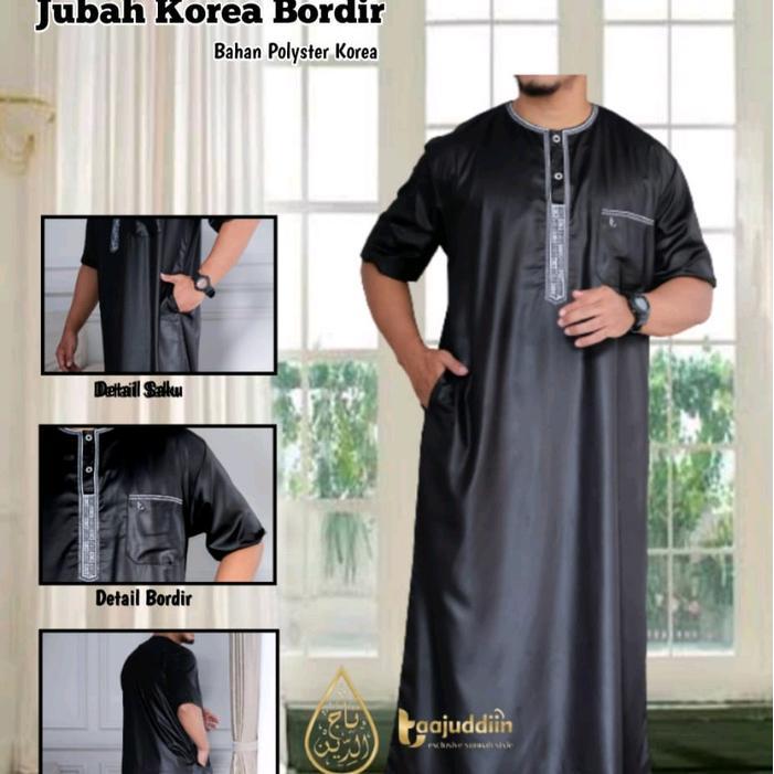 Gamis Pria Oblong Jubah Tanpa Kerah Polyester Korea TAAJUDDIIN JUBAH pria Poliester