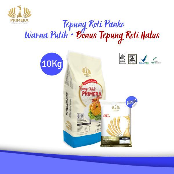 PRIMERA - Tepung Roti Panko warna White/Putih 10Kg + Bonus Tepung Roti Halus 500g