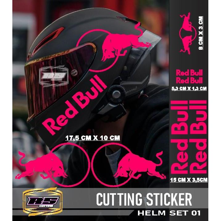"New" Cutting Sticker HELM REDBULL Full Face - Stiker List Variasi HELM REDBULL Hologram Laser