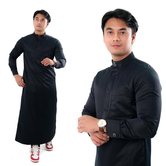 Jubah Pria Muslim Slimfit Jubah Gamis Pria Lengan Panjang Busana Muslim Baju Jubah Muslim Katun