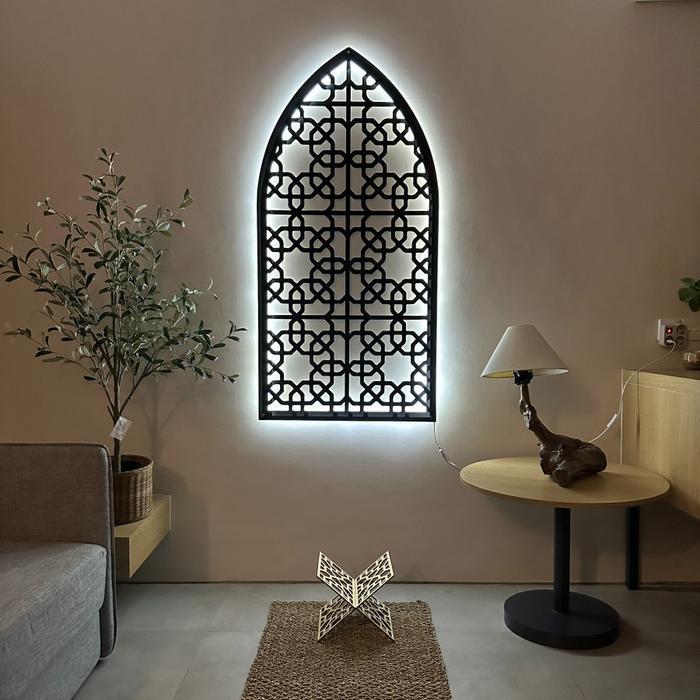 Hiasan Dinding Mihrab Mushola Rumah - Dekorasi Mihrab Dinding LED