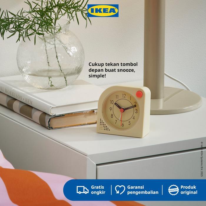 IKEA TJINGA Jam Beker / Jam Weker Kuning Pucat 8x8cm
