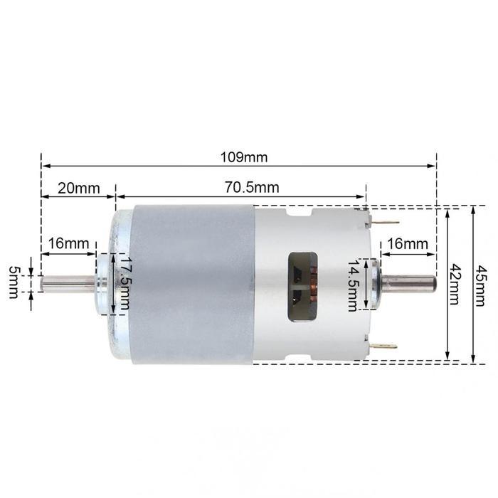 795 DC MOTOR 12V 24V DOUBLE OUTPUT SHAFT MICRO MOTOR WITH DOUBLE BALL BEARING FOR POWER TOOLS DIY