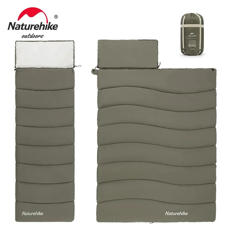 Naturehike Envelope Cotton Sleeping Bag Portable Outdoor Camping Adult Sleeping Bag Single Splicable