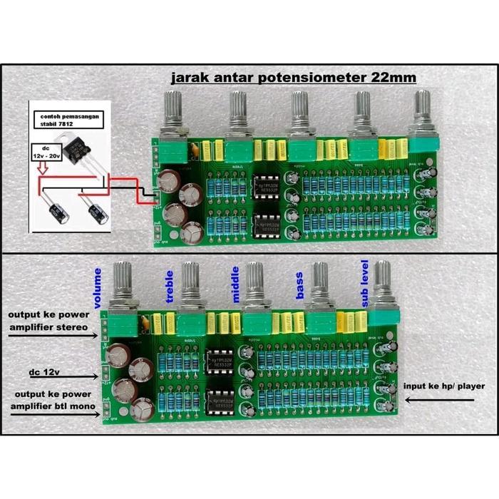 TONE CONTROL 2.1 SUBWOOFER TONE CONTROL SETEREO STEREO CLASS D NE5532 PLUS SUBWOOFER
