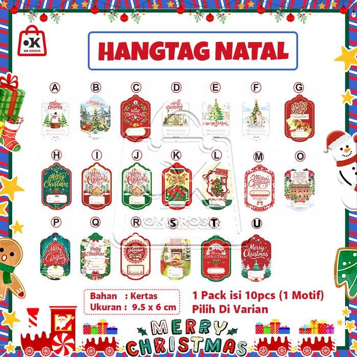 Hang Tag Natal Kado HangTag Parcel Kartu Ucapan Christmas (isi 10)
