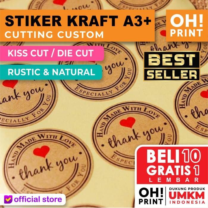 Cetak Stiker Label Kraft A3+ Print Sticker Kraft Stiker Kraft