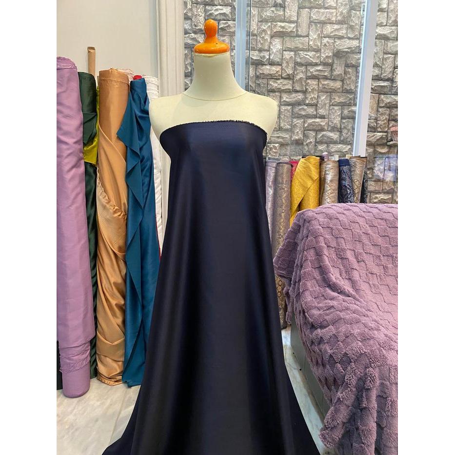 "New" Bahan Kain Satin Velvet Premium Warna Biru Dongker Navy