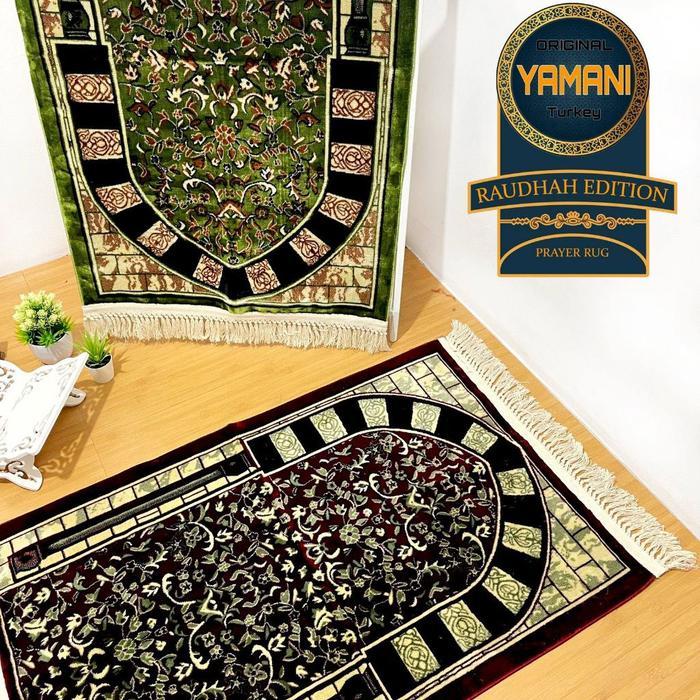 Sajadah Karpet Turkiye Premium Rawdah Karpet Super Tebal Rumbai Kuncir Ada Plastik Gratis ongkir