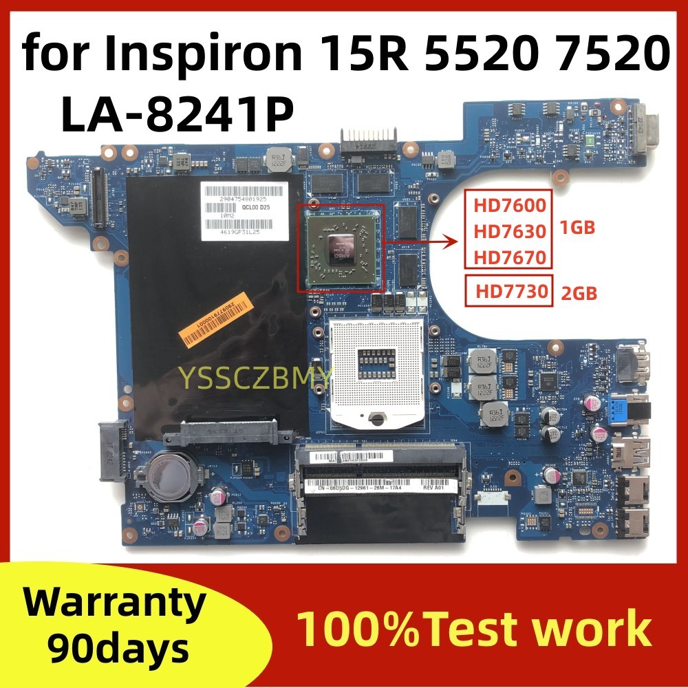 QCL00 LA-8241P For dell Inspiron 15R 5520 7520 Laptop Motherboard With Video card HD7600 HD7730 HD76