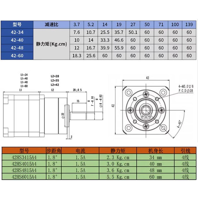 NEMA17 SMALL PLANETARY REDUCTION STEPPER MOTOR INTEGRATED HIGH TORQUE REDUCER GEARBOX MATCHED TB6600