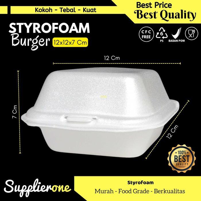 Styrofoam Burger / Styrofoam 12X12X7 Cm / Sterofoam Makanan