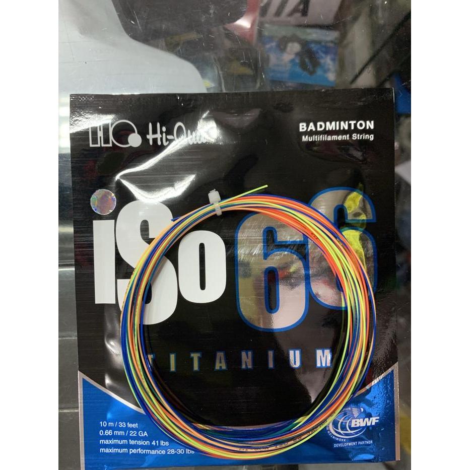 Senar Badminton New Hiqua Iso 66 Titanium Rainbow Original