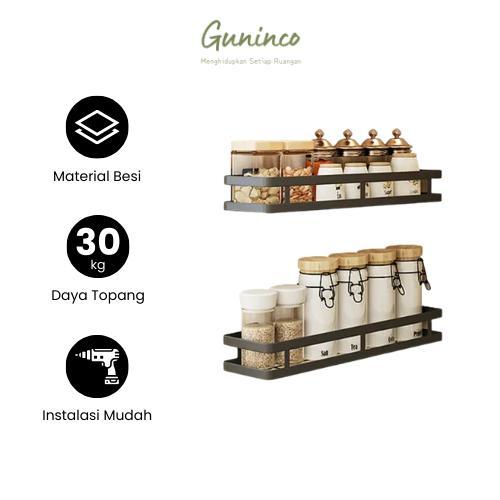 DHL Rak Dinding Penyimpanan Bumbu Dapur Stainless Storage Rack - Rak Bumbu Dapur Tempel - Rak Bumbu