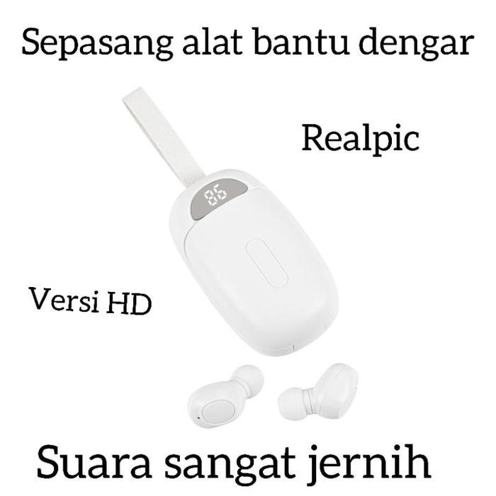 SEPASANG ALAT BANTU DENGAR MODEL TWS PREMIUM RECHARGEABLE BISA DI CAS