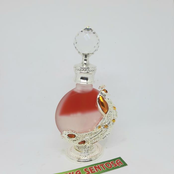 Minyak Dua Alam Warna Merah Putih 12Ml Botol Antik Warna Putih