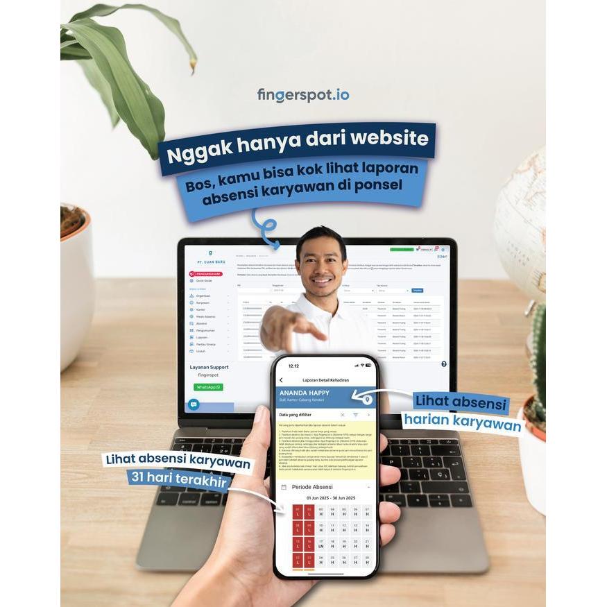 Fingerspot Absensi Online Prime Terhubung Mesin Absensi Pantau Kehadiran Secara Online Via Ponsel L