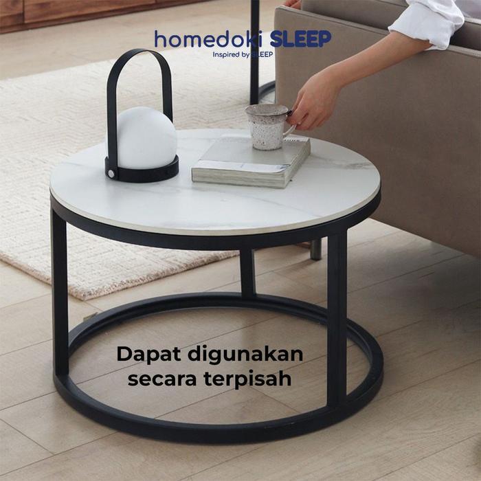 Homdoki Meja Tamu Minimalis Marmer/Meja Ruang Tamu/Meja Aesthetic/Meja Minimalis/Meja Estetik Ruang