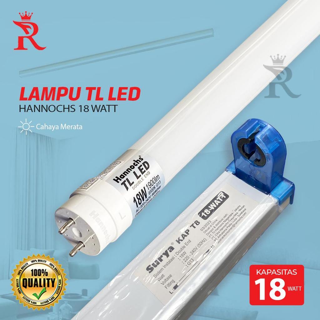 Lampu TL LED 18 Watt Neon LED HANNOCHS Original