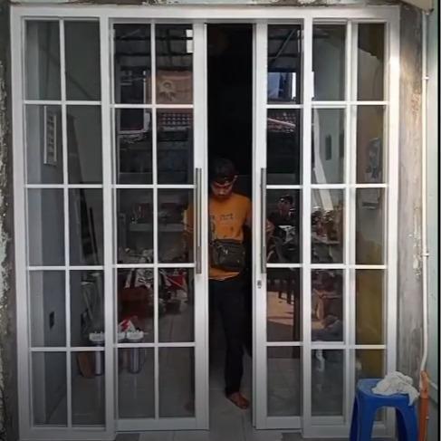 Pintu sliding Aluminium Kaca