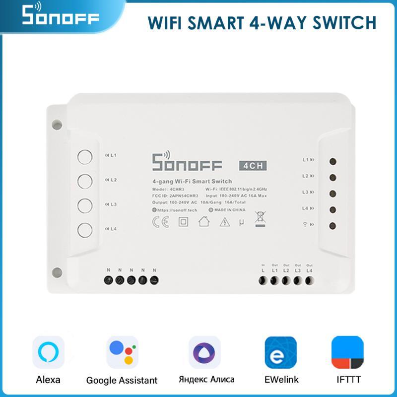 SONOFF 4CHR3 4CHPROR3 4-gang/4 Way Wifi Smart Switch 433mhz RF