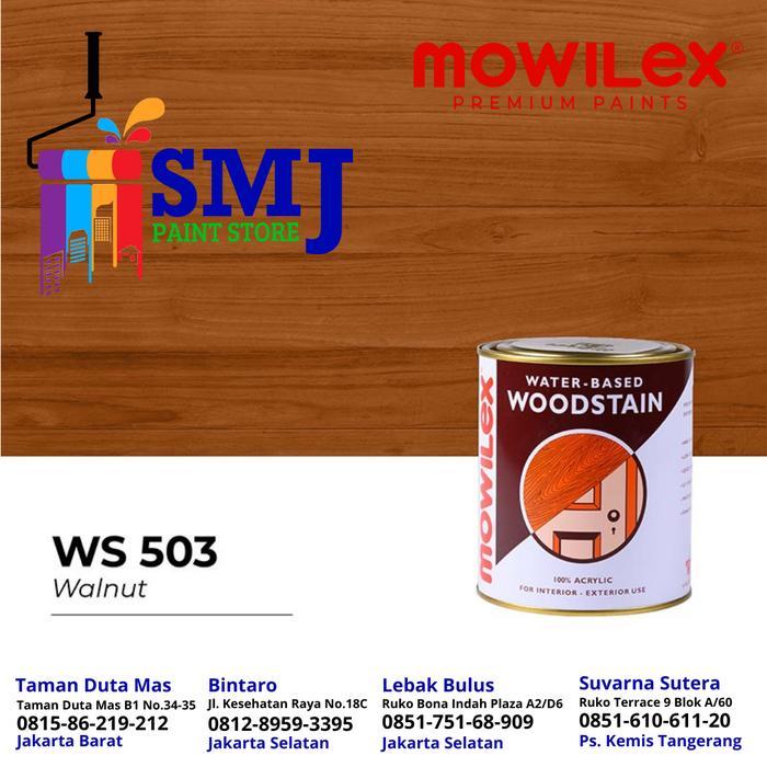 Cat Wood Stain Kayu MOWILEX Water Based warna 503 Walnut 1 Liter