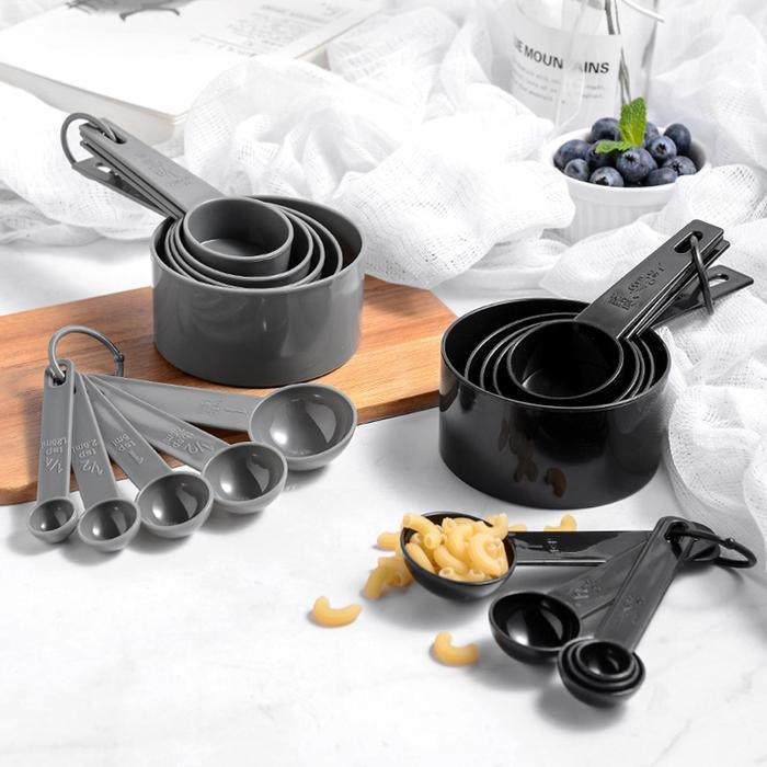 plastic measuring cup and spoon set 10pcs / sendok takar