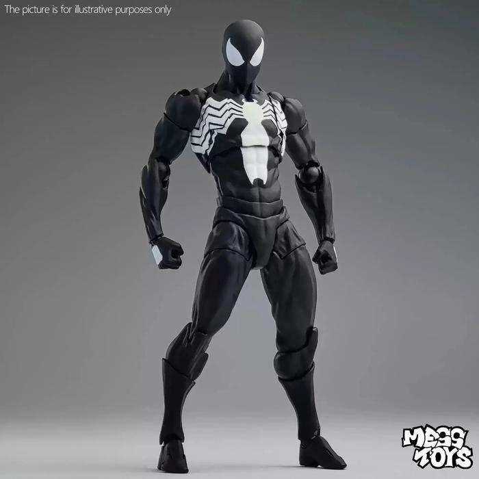 Mess Toys 1/12 Symbiote Spiderman Black Suit Neighbor Action Figure