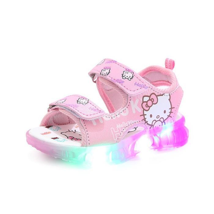 SB Sandal sepatu gunung anak perempuan cewek lampu LED cewe untuk usia 1-4 tahun