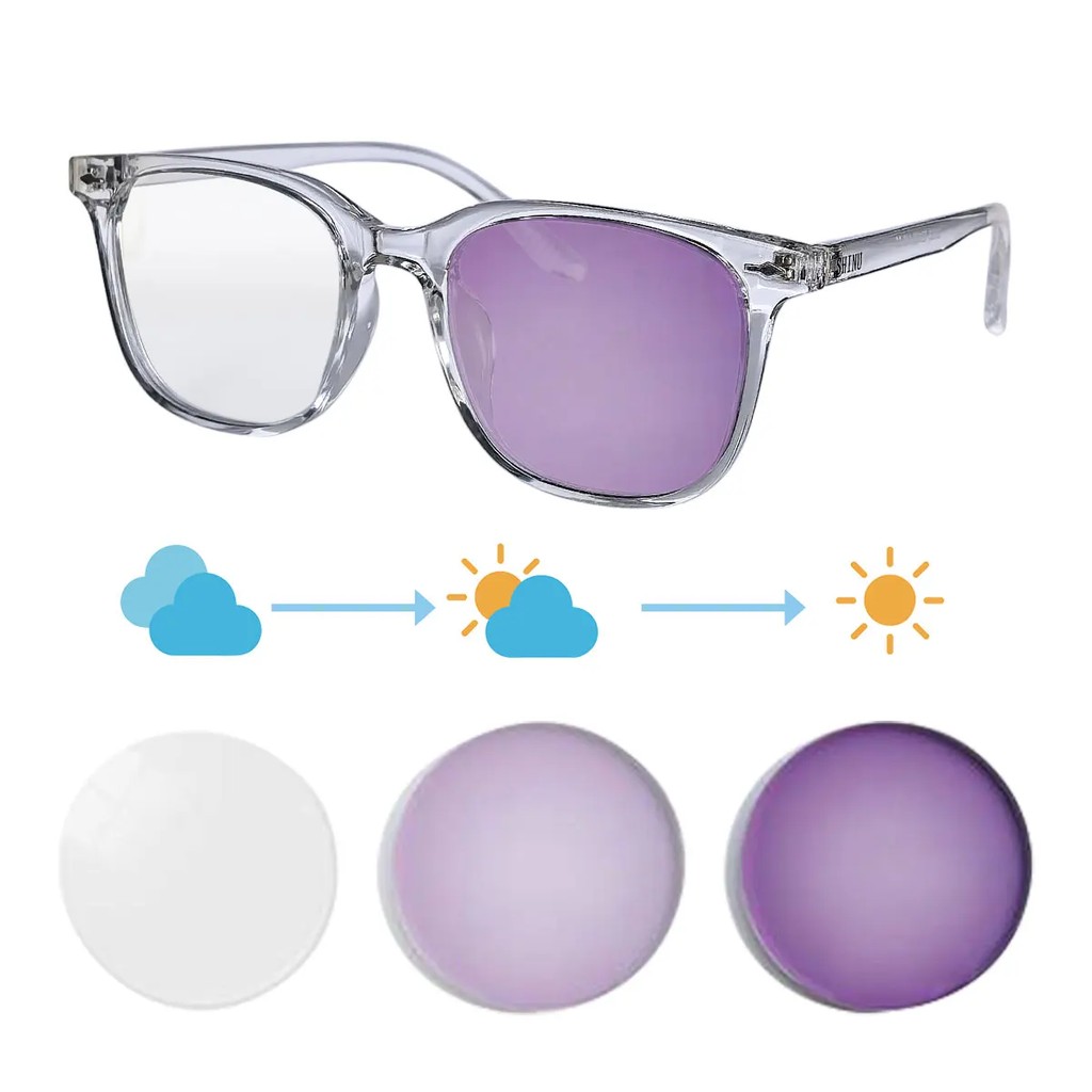 SHINU Brand Shortsighted Glasses Women Photochromic Bike Glasses White Glasses Y2k Myopia Graduated