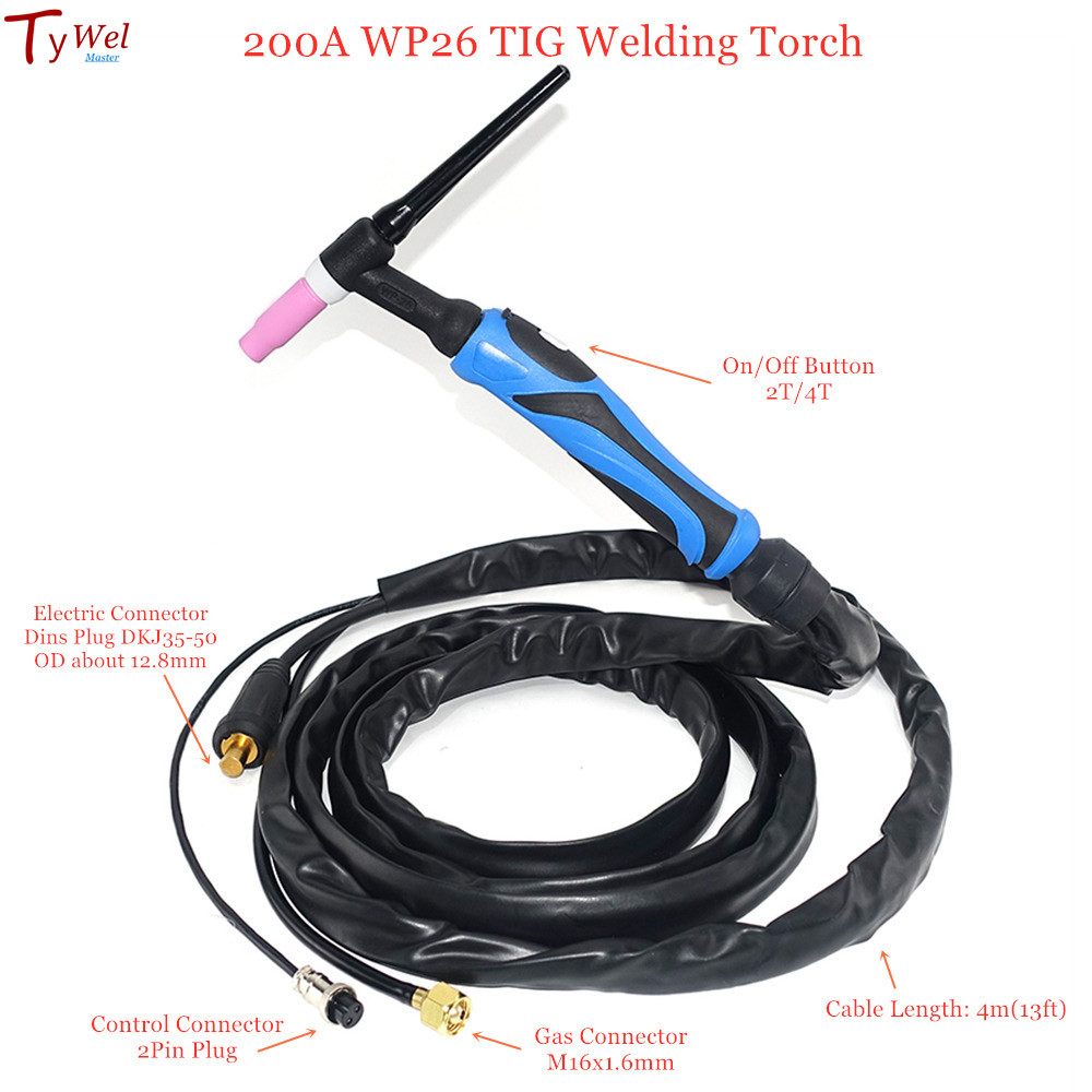 WP26 TIG Torch TIG26 Argon Welding Torch Air Cooled Torch untuk 200A TIG Welder