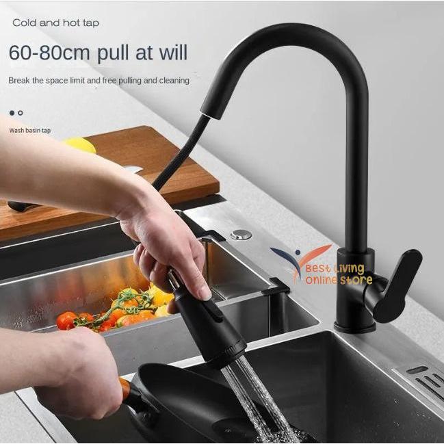 KERAN WASTAFEL TARIK KITCHEN FAUCET KERAN DAPUR TARIK BLACK