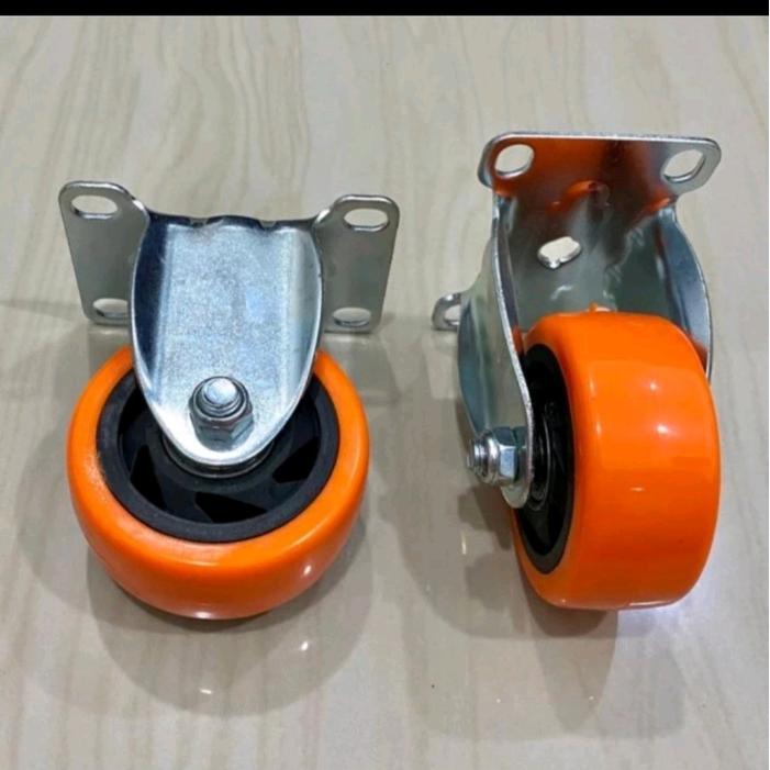 roda trolley 4" mati roda troli 4 inchi tetap roda PU 100mm etalase