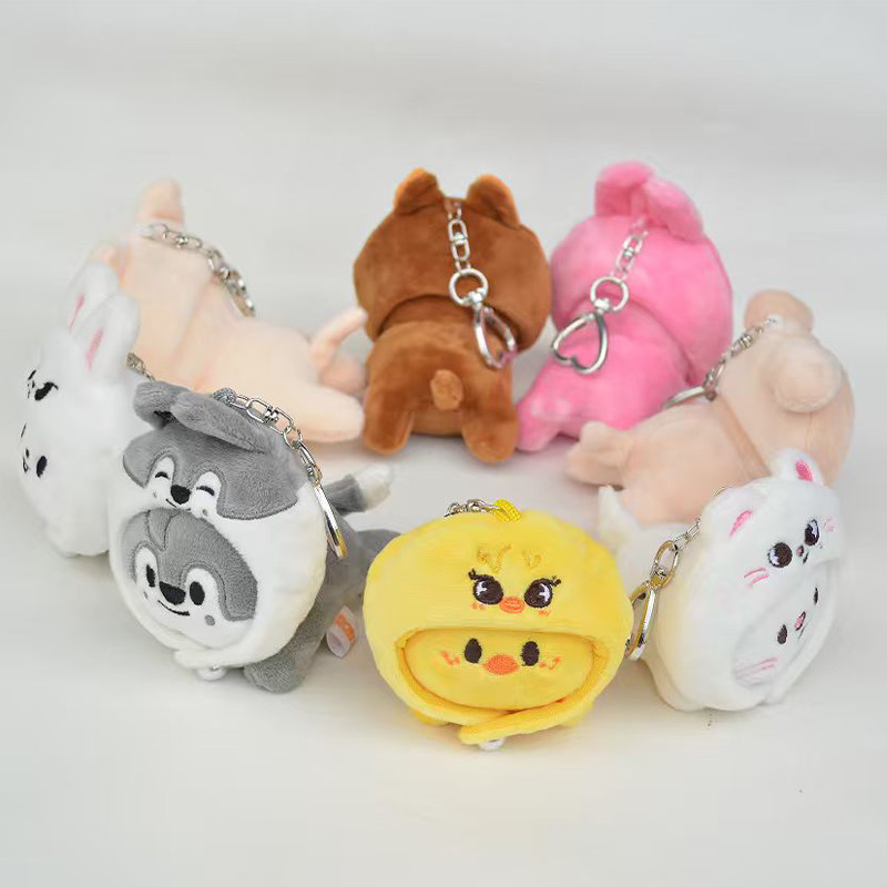 New SKZOO Stray Kids Keychain Detachable Hat Plush Doll Official Same Style Bangchan Hyun Jin Felix