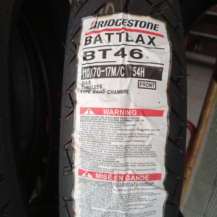 Ban Luar Battlax Bt 46 Ukuran 110/70-17 Battlax Tubeless