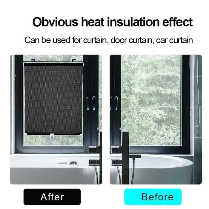 Sunshield Roll Pelindung Panas Dashboard Kaca Tirai Gulung Tirai Mobil Model Roll Gulung