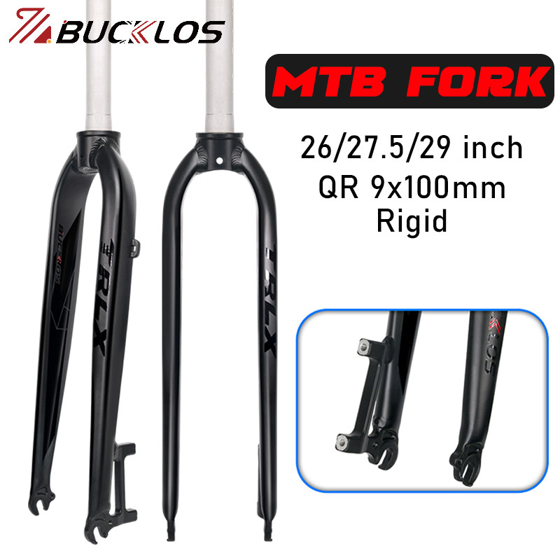 BESTPRICE BUCKLOS Bicycle Rigid Fork QR 9*100mm Fork for Mtb Gravel Travel Bike 26/27.5/29inch MTB F