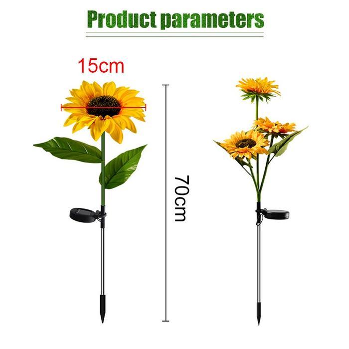 Lampu Taman Led 3 Kepala Bentuk Bunga Matahari Tenaga Surya Anti Air High Quality Product