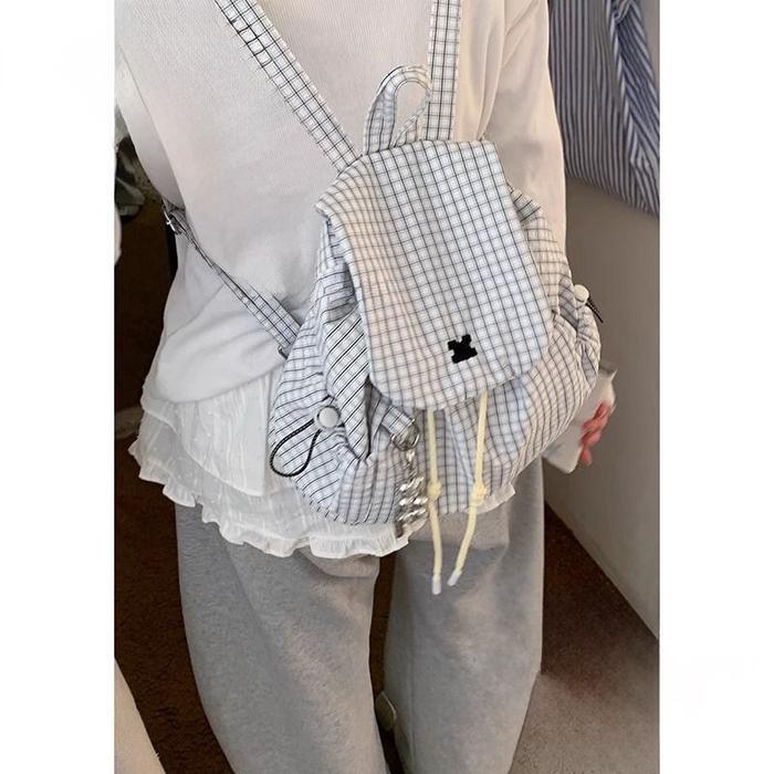 Elizabeth - Tas Ransel Wanita Kotaotak Kanvas Backpack Tas Sekolah Japanese Style Kasual Backpack