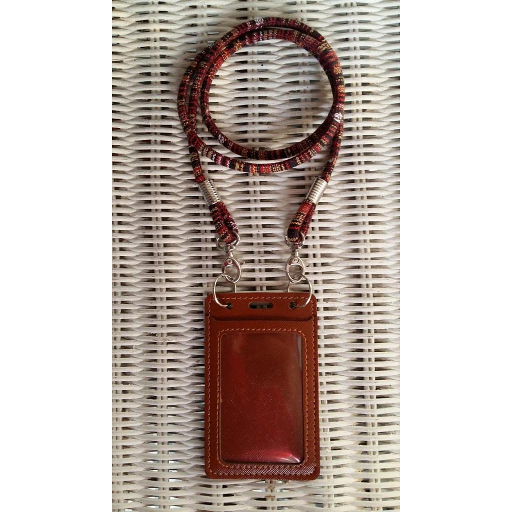 ID CARD HOLDER TALI TENUN - COKLAT