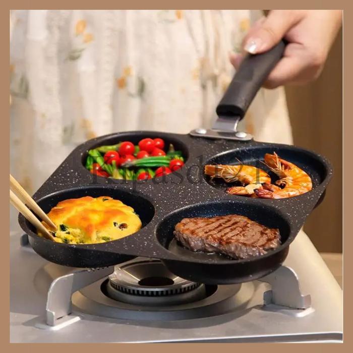 Wajan Penggorengan Telur / Cetakan Telur Ceplok Teflon Telur 4 Lobang Anti Lengket