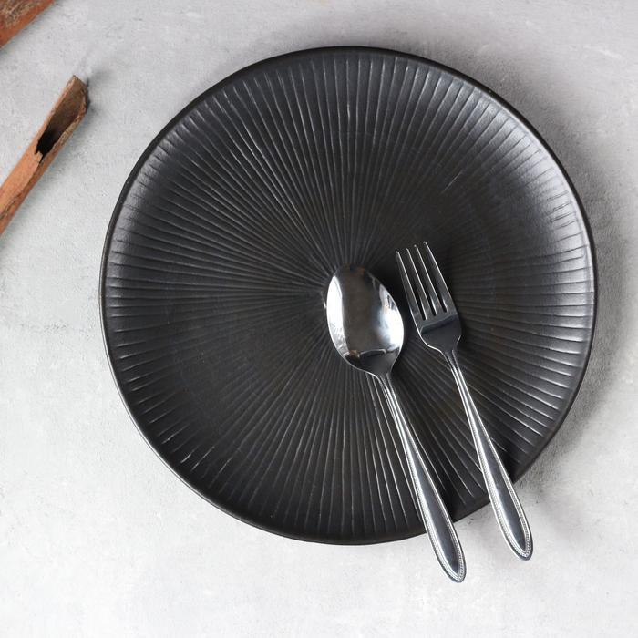 PIRING KERAMIK SAJI JUMBO GARIS / PLATE STRIPES NUANZA