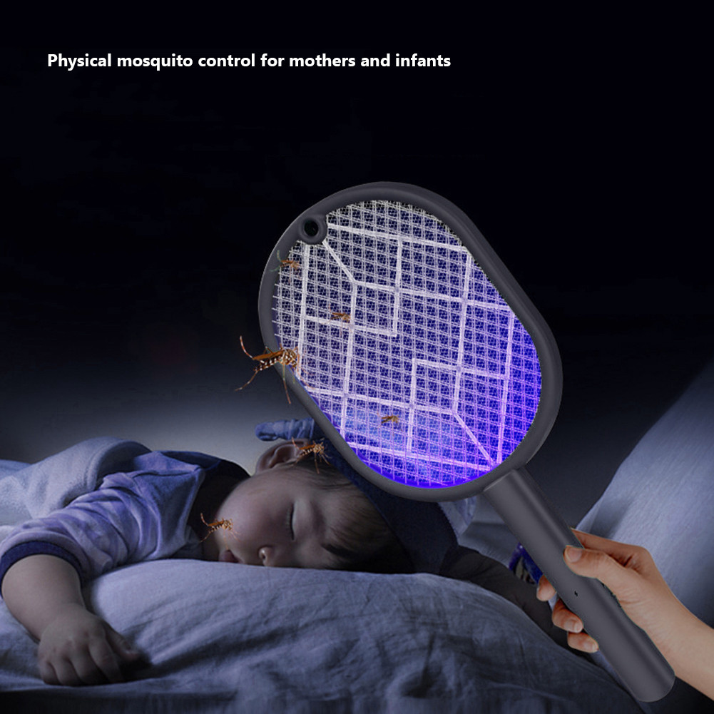 2 In 1 Electric Mosquito Swatter Mosquito Killer Lamp USB Rechargeable Mosquito Racket Insect Killer