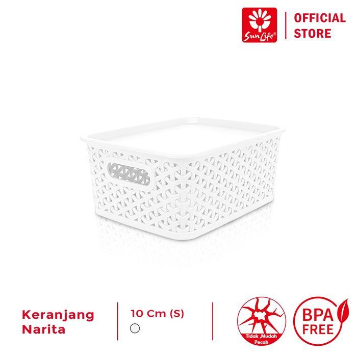 Sunlife Narita Keranjang Plastik S-M-L Dengan Tutup Multipurpose Basket Serbaguna, Penyimpanan