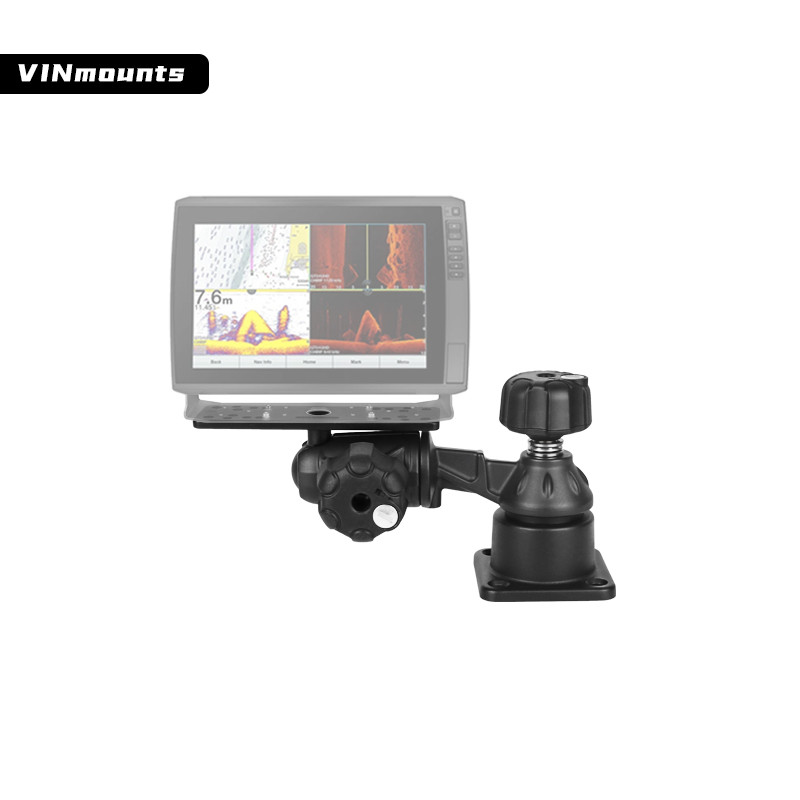 VINmounts Square bottom plate swing arm with lock Fish finder mountfor HumminbirdLowranceGarmin,etc