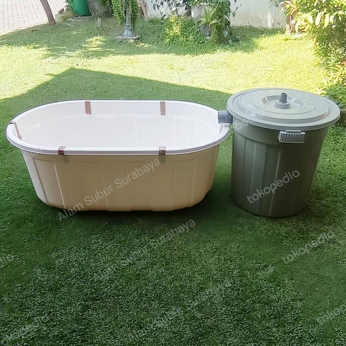 Bak Fishpond Plastik Fiber Ikan Jumbo Besar Biru